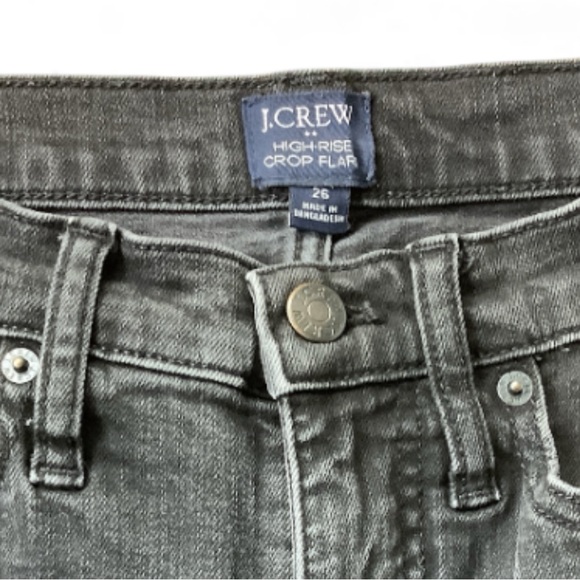 J.Crew High Rise Crop Flare Jeans Black Women Size 26 Preppy Normcore - Picture 9 of 9